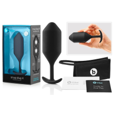 b-Vibe Snug Plug 4 - dupla golyós anál dildó (257g) - fekete műpénisz, dildó