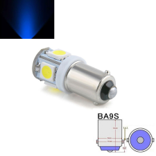 BA9S led 5smd kék DC12V autó tuning