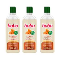 Baba 2in1 Sampon és Balzsam Mandulaolajjal Minden Hajtípusra 3x400ml sampon