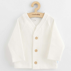  Baba kabátka gombokkal  New Baby Luxury clothing Oliver fehér, vel. 56 (0-3 h)