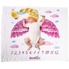 Baba mérföldkő takaró / fotó szőnyeg 100x75 cm - Rózsaszín szárnyak babaágynemű, babapléd