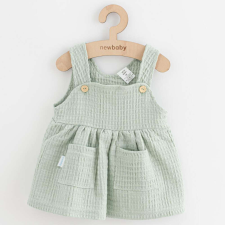 Baba muszlin szoknya New Baby Comfort clothes zsálya színű lányka ruha