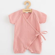 Baba nyári muszlin kezeslábas New Baby pink rugdalózó