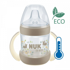 Baba tanuló itatópohár NUK for Nature hőmérséklet-jelzővel 6-18h barna itatópohár