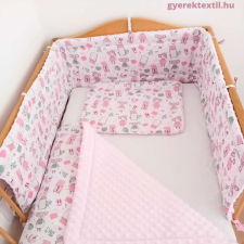 Babaágynemű szett egérke-rózsaszín minky babaágynemű, babapléd