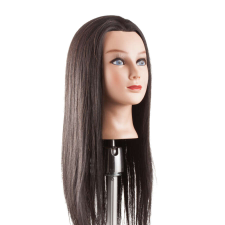 Babafej hosszú kevert hajjal 45-50cm BARNA fodrászkellék