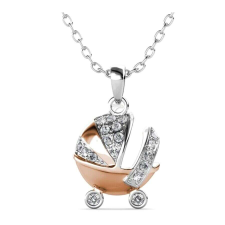  Babakocsi Swarovski kristályos nyaklánc - fehér nyaklánc