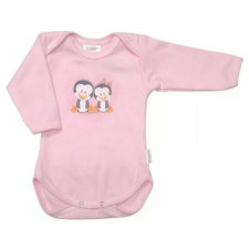 Babastar Babastar hosszú ujjú pamut body (74) Pingvinpár rózsaszín kombidressz, body
