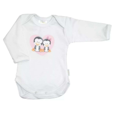 Babastar Babastar hosszú ujjú pamut body (80) Pingvinpár fehér kombidressz, body