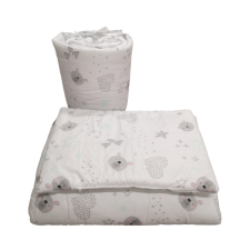 Babastar BS 3 részes bébi ágynemű szett - Szürke/Rózsaszín Maci fejes babaágynemű, babapléd