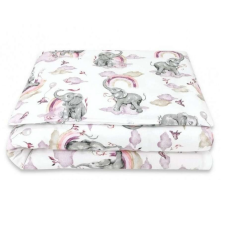 Babastar BS Ágynemű HUZAT 2 részes 100x135cm - Szivárványos Elefánt rózsaszín babaágynemű, babapléd