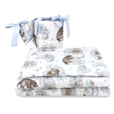 Babastar BS Ágyneműgarnitúra 3 részes - Felhőn alvó állatok Kék babaágynemű, babapléd