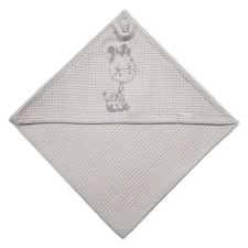Babastar hímzett fürdőlepedő Waffle 70*70 cm - zsiráf szürke babatörülköző, kifogó