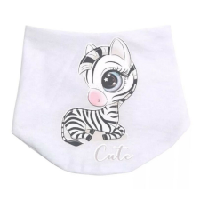 Babastar pamut baba nyálkendő - Fehér "Cute" Zebra előke