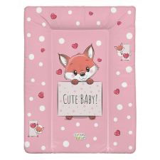 Babastar puha pelenkázó lap 50*70 cm - Rózsaszín szívecskés róka pelenkázó matrac