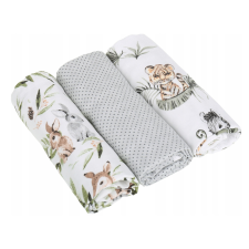BabiM Premium Animals 60x75 3in1 Muslin pelenkák Szín: szürke mosható pelenka