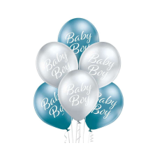 Baby Boy léggömb, lufi 6 db-os 12 inch (30cm) party kellék