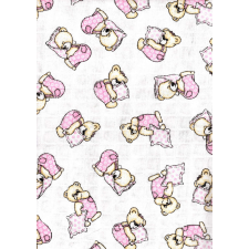 Baby Bruin nyomott mintás textil pelenka, 2db - rózsaszín párnás maci mosható pelenka