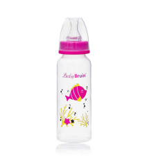 Baby Bruin polipropilén cumisüveg, 240ml rózsaszín halacskás cumisüveg
