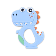 Baby Care szilikon rágóka - Dino Lucky Blue csörgő