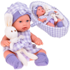  Baby Doll Newborn Doll in a Gray hat and dress + rabbit ZA5007