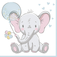 Baby elefánt Blue Balloon szalvéta 20 db-os 33x33 cm papírárú, csomagoló és tárolóeszköz