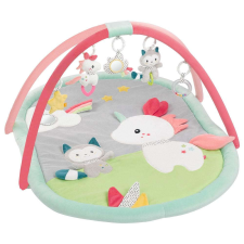 Baby Fehn 3D Activity Játszószőnyeg játékhíddal - Állatok #rózsaszín-szürke játszószőnyeg