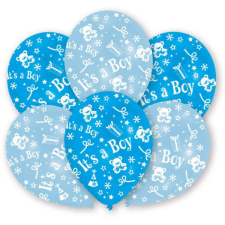 Baby Fiú Boy léggömb, lufi 6 db-os 11 inch (27,5 cm) party kellék