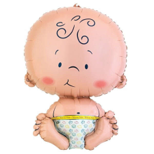 Baby fólia lufi 61cm yellow party kellék