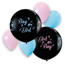 Baby Gender reveal, Fiú vagy Lány léggömb, lufi szett party kellék