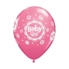  Baby Girl Pink Mix léggömb, lufi 6 db-os 11 inch (28 cm)