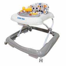 BABY MIX Gyerek bébikomp Baby Mix kormánykerékkel szilikon kerekek beige jelmez