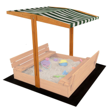 BABY MIX Tető a gyermek fa homokozóhoz Baby Mix 120x120 cm zöld-fehér homokozójáték