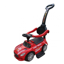 BABY MIX Tűzoltóautó, lovaglás, szülői fogantyúval, Baby Mix, piros lábbal hajtható járgány