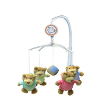 BABY MIX zenés körhinta 4 plüssmackóval bébijáték kiságyra