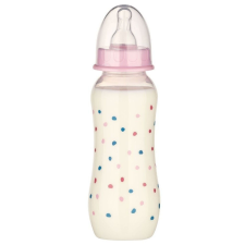 Baby-Nova cumisüveg szilikon cumival M-es 240 ml - rózsaszín cumisüveg