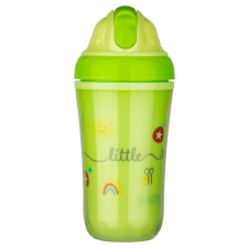 Baby-Nova duplafalú, szívószálas itatópohár 250 ml 6ho+ (zöld) itatópohár