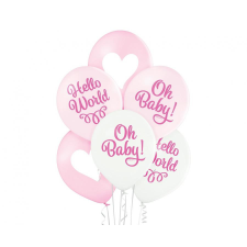 Baby Oh Baby Girl Pastel léggömb, lufi 6 db-os 12 inch (30cm) party kellék
