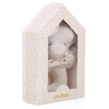 Baby plüss csörgő - szürke maci - 17cm plüssfigura