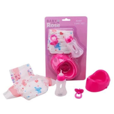  Baby Rose babakellék (bili, cumisüveg, pelenka) játékbaba felszerelés