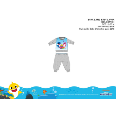  Baby Shark baba pizsama - jersey pamut pizsama - szürke - 86