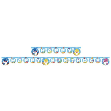 Baby Shark Baby Shark Happy Birthday felirat 2 m party kellék