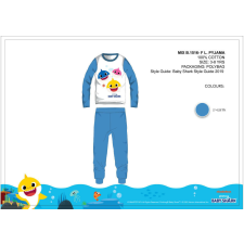 Baby Shark gyerek jersey pizsama - pamut pizsama - középkék - 98 gyerek hálóing, pizsama