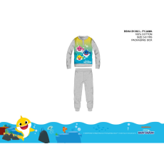  Baby Shark gyerek pizsama kisfiúknak - jersey pamut pizsama - szürke - 110