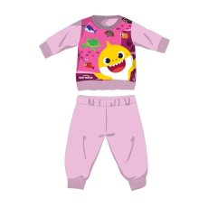  Baby Shark téli pamut baba pizsama - interlock pizsama - világosrózsaszín - 86