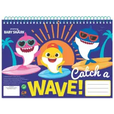  Baby Shark Wave A/4 spirál vázlatfüzet 30 lapos füzet