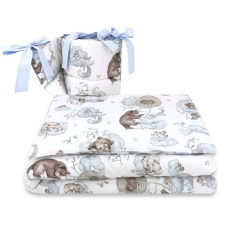 Baby Shop 3 részes ágynemű garnitúra - Felhőn alvó állatok kék babaágynemű, babapléd