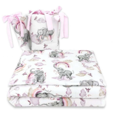 Baby Shop 3 részes ágynemű garnitúra - szivárványos elefánt rózsaszín babaágynemű, babapléd