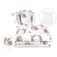 Baby Shop 5 részes babaágynemű - Holdas nyuszi lila babaágynemű, babapléd