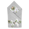  Baby Shop megkötős pólyatakaró 75x75cm - Természetes nyomozók szürke